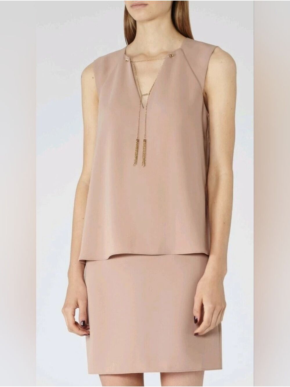 REISS Blaze Dress size -- Dusky pink Layered